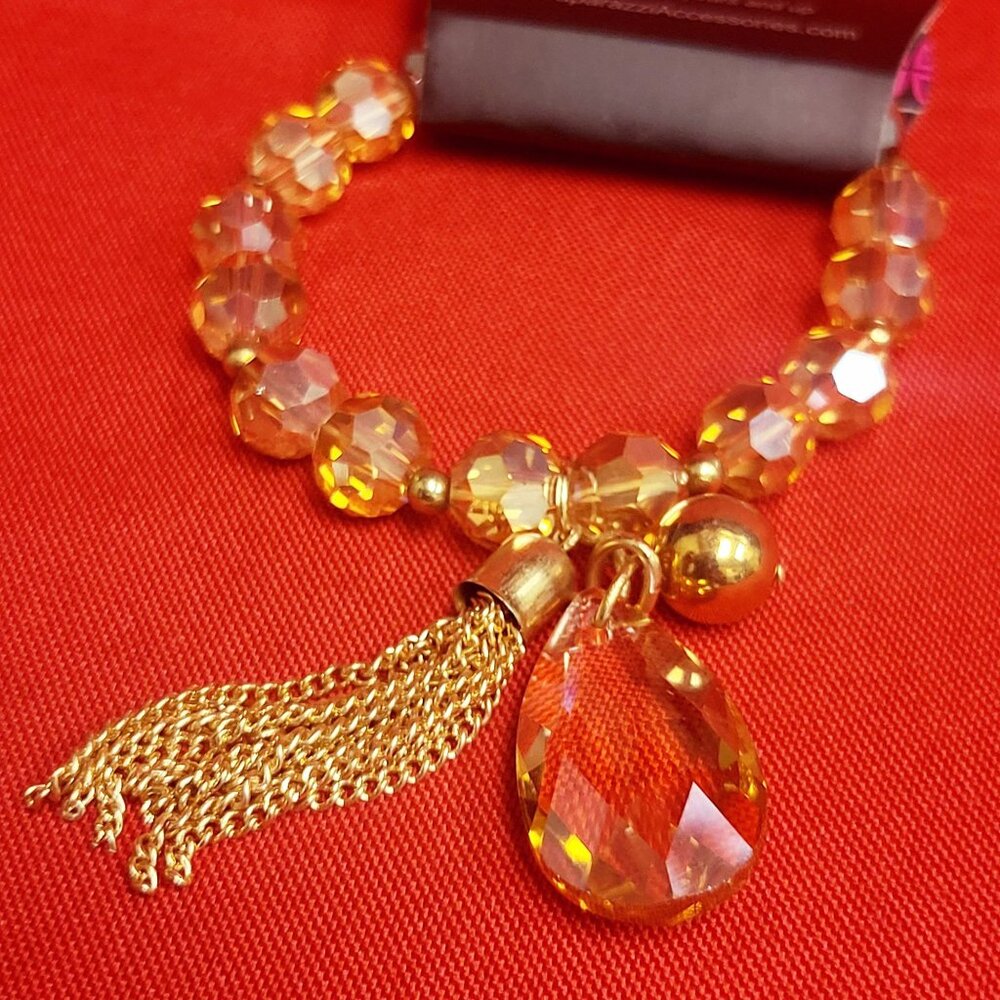 Paparazzi Gold Tone Bead Tassel Stretch Bracelet Leaving So Swoon